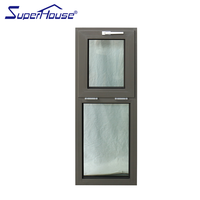 Fenêtre à auvent verticale à triple vitrage certifiée anti-ouragan de Floride Miami avec écran pliable, style à ouverture battante, design à persiennes