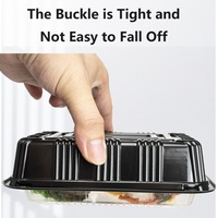 Vaisselle jetable PET dégradable avec couvercle Boîte à lunch pour repas léger Sushi à emporter pour sandwich Hamburger pour l'industrie alimentaire