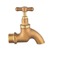 Moderner 1/2 3/4 Messing Bibcock Garten Wasserhahn Auslauf polierter Kupfer hahn mit voll offen für Becken für Park gebrauch