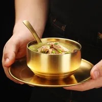 Многофункциональная глубокая миска из нержавеющей стали в корейском стиле для смешивания, приготовления супов, риса, салатов и других блюд