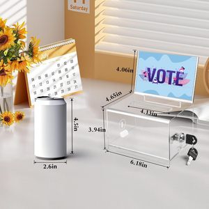 VOISEN Boîte à dons rectangulaire transparente avec serrure, urne de vote, porte-affiche, boîte à suggestions, boîte à faveurs pour collectes de fonds, écoles et conférences - Product Image 6