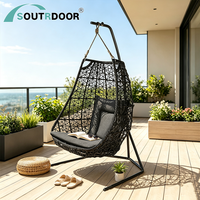 Fauteuil suspendu en rotin tressé de style moderne pour l'extérieur, chaise suspendue en forme d'œuf, écologique, imperméable, S&R, salon, salle de sport, cour, chambre à coucher