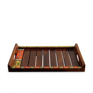 High Quality Lightweight Eco-Friendly Handmade Durable Floral Wooden Serving <b>Tray</b>-Decorative <b>Tea</b>/Coffee <b>Tray</b> Household Use - Product Image 6