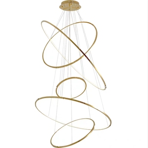 Nhà Hàng Hiện Đại Khách Sạn Treo Đèn Vòng Treo Pendant <span class=keywords><strong>Led</strong></span> Chiếu Sáng <span class=keywords><strong>Chandelier</strong></span> Trần Ánh Sáng Hiện Đại Nhẫn Vàng <span class=keywords><strong>Chandelier</strong></span> - Product Image 1