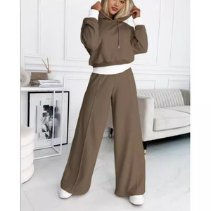 <b>Women</b> Winter Spandex Color Block Hoodie <b>Tracksuit</b> Set Pullover Top Jogger Pants Casual Breathable Outfit - Product Image 4