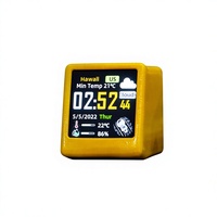 Jam Cuaca Animasi WiFi Desktop Mini 2025, Hadiah Ornamen Kreatif, Stasiun Cuaca Multifungsi Modern