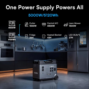 เครื่องกำเนิดไฟฟ้าพลังงานแสงอาทิตย์แบบพกพา BP5000 Pro Max 5000W 5120Wh สำหรับใช้งานกลางแจ้ง แบตเตอรี่ LiFePO4 สำรองไฟฉุกเฉิน สำหรับตั้งแคมป์ - Product Image 4
