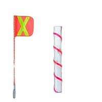 6ft ~ 12ft Drapeau de sécurité minière à lumière LED entièrement enveloppé avec support à ressort robuste super lumineux