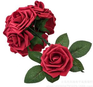 <span class=keywords><strong>Rosas</strong></span> artificiales de espuma de PE, cabezas de <span class=keywords><strong>rosas</strong></span> rojas de aspecto Real para ramos de boda artesanales, arreglos de centros de mesa, 25 uds. - Product Image 4