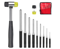 9 Pcs/Lot épingles à tête ronde poinçon avec marteau pour poignée en acier rouleau goupille poinçon ensemble d'outils