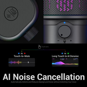 מיקרופון קונדנסר USB למשחקים, מיקרופון מקצועי להקלטות אולפן עם חצובה למחשב נייד - Product Image 4