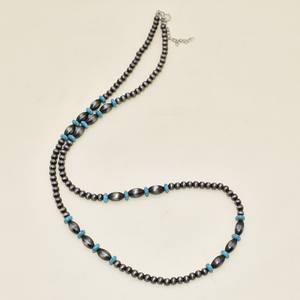 पश्चिमी शैली के गहनों की लंबी श्रृंखला पत्थर टर्नक्विज़ नावाजो मोती के हार उपहार काउगर्ल कैलिफोर्निया - Product Image 4