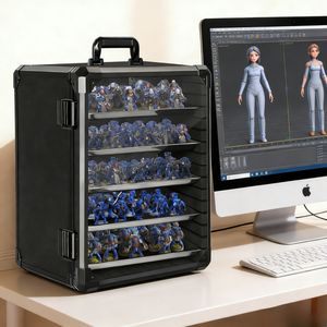 Étui de transport miniature, étui de rangement miniature avec 5 plateaux, vitrine de présentation et de transport pour figurines d'<span class=keywords><strong>action</strong></span> et objets de collection - Product Image 5