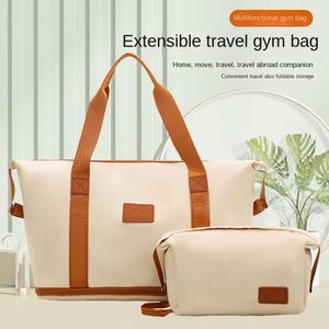 Fashion Sports Fitness Travel Double-Layer <b>Large</b>-Capacity Polyester Zipper Portable Letter <b>Waterproof</b> Unisex Gym <b>Bag</b> - Product Image 1