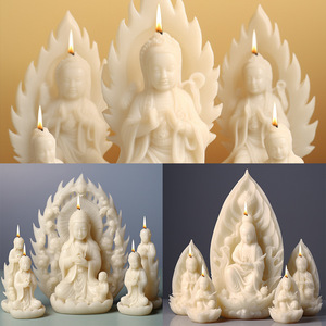 DIY ทําด้วยมือ Guanyin พระพุทธรูปฮอลล์น้ํามันหอ<span class=keywords><strong>ม</strong></span>ระเหยแ<span class=keywords><strong>ม</strong></span>่พิมพ์สําหรับพระพุทธรูปเทียนแม่พิมพ์ซิลิโคน - Product Image 4
