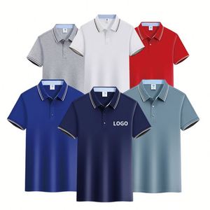 เสื้อโปโลราคาแข่งขัน ไม่หดตัว ผลิตจากผ้าฝ้ายยาว 55% สำหรับผู้ชาย สกรีนโลโก้ได้ ระบายอากาศ แห้งเร็ว เหมาะสำหรับธุรกิจ ลำลอง และกอล์ฟ - Product Image 3