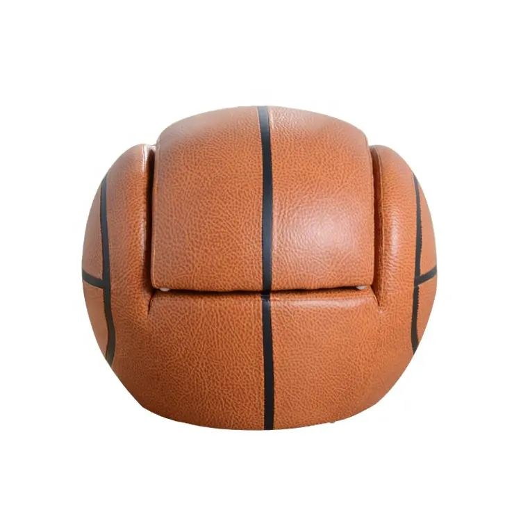 Hot Selling Amazon Bal Vorm Kinderen Sofa Meubels Basketbal Fauteuil Met Voetenbank