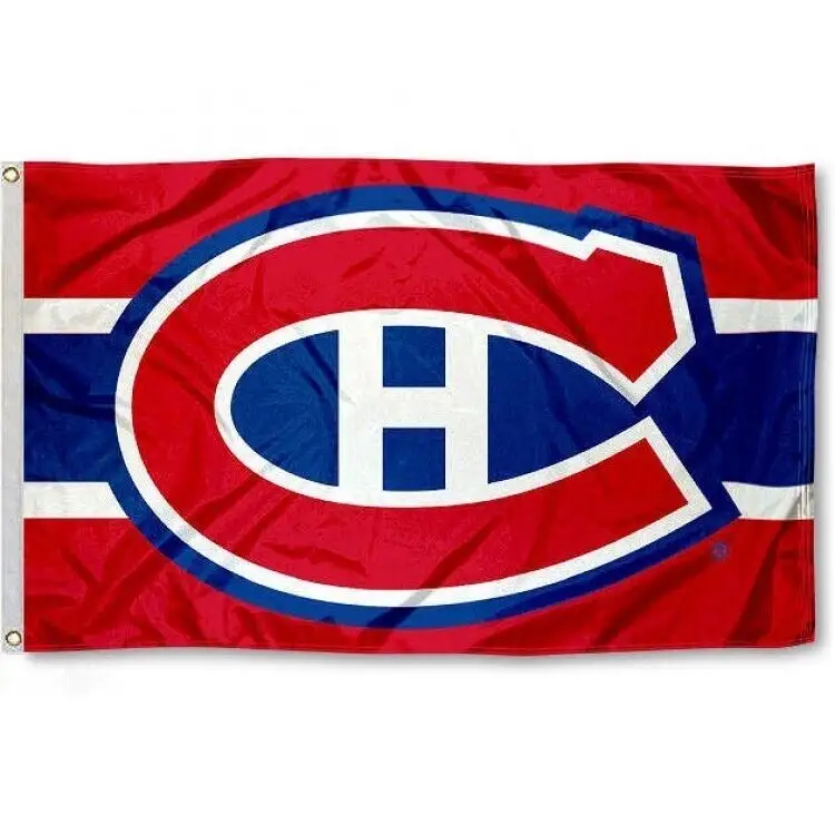 Drapeau personnalisé des Canadiens de Montréal Produire divers drapeaux et produits basés sur des dessins de conception Drapeau de hockey