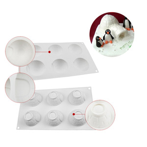 6 Cavity Igloo Silicone Mold For Ice Cream Mousse French Dessert Summer Treats White Irregular Shape - Product Image 5