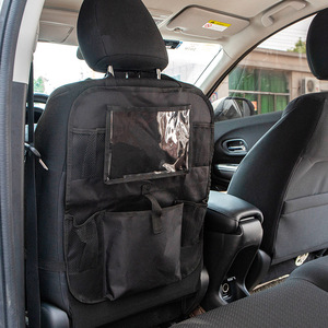 Bolsa de almacenamiento para respaldo de asiento de coche, tela Oxford negra, 4-7 bolsillos, organizadores para interior de coche - Product Image 2