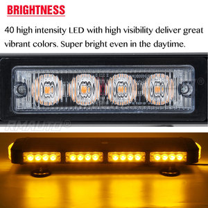 Luz Estroboscópica LED de 13" 17.6" 22" 12V 24V para Techo de Auto, Baliza de Advertencia de Emergencia, Luz de Trabajo Intermitente Magnética para Jeep, Camioneta, Remolque - Product Image 3