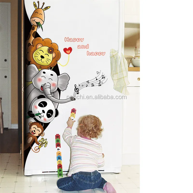 Animal black hole door sticker for kids children cartoon style wall paper 3d floor stickers for sale bedroom decoration 2019
