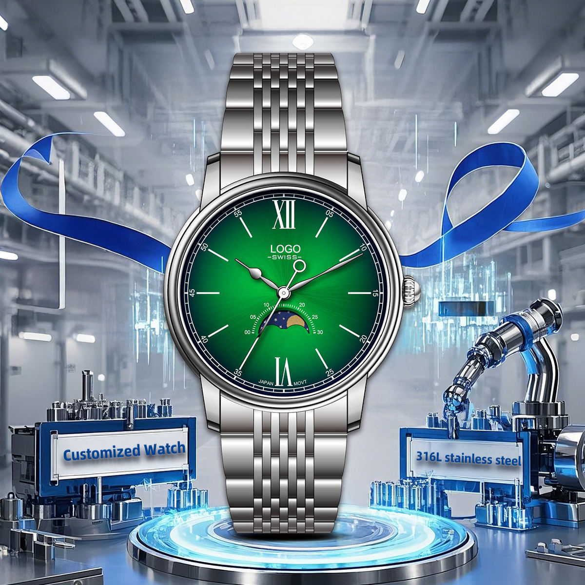 สีเงิน-เขียว