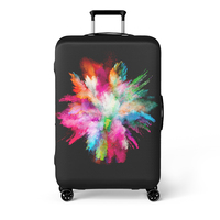 Belle housse de voyage en spandex imprimé valise crâne valise de protection housse de bagage personnalisée tissu noir écologique