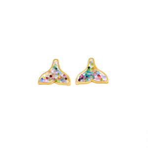 Boucles d'oreilles tendance queue de sirène en acier inoxydable 316L plaqué or PVD, bijoux durables et résistants - Product Image 2