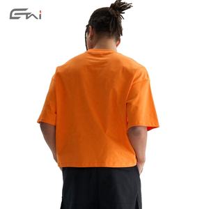 เสื้อยืดผ้าฝ้ายสะพายไหล่สำหรับผู้ชายเสื้อโอเวอร์ไซส์ความยาวของ100ผ้าคอตตอน260พอดีตัวโลโก้ที่กำหนดเอง - Product Image 5