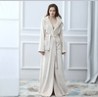 Accappatoio in <span class=keywords><strong>pile</strong></span> con cappuccio Extra lungo caldo da donna vestaglia in peluche allungata con chiusura elastica in vita - Product Image 6