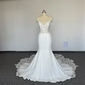 Feishiluo lussuoso pizzo a sirena Appliqued abiti da sposa Spaghetti Strap abito da sposa avorio per le donne