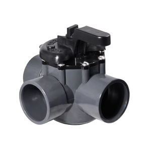 Pentair 263028 Durable Three Port Plastic Diverter Valve for IntelliFlo WhisperFlo <b>Pool</b> <b>Accessories</b> 2" PVC Pipe Grey Black Stock - Product Image 3