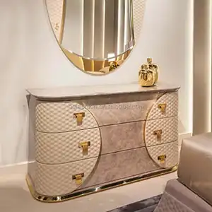 Gabinetes de buffet de nuevo diseño italiano moderno de lujo, mesas con espejo, de la marca del año 2000