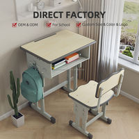 En stock, ensembles scolaires de bureaux et chaises pour élèves, en métal, couleurs personnalisables, pour salles de classe d'écoles primaires