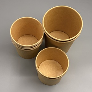 Bol en papier rond jetable personnalisé avec logo, compatible micro-ondes, pour salade et nouilles, vente en gros - Product Image 4
