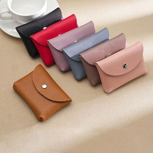 Monedero de Lujo Mini de Doble Capa con Botón, de Cuero Genuino de Primera Calidad, para Mujer, Tarjetero, Porta Identificación - Product Image 5