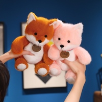 Peluche renard brodée personnalisée - Design Kawaii, super douce, rembourrage en coton PP, couverture réconfortante pour anniversaire avec doublure en maille