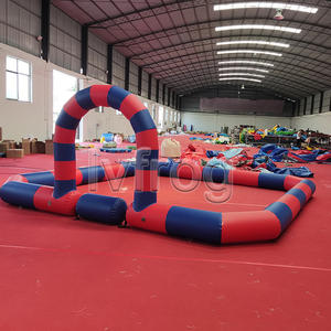 Коммерческая детская воздушная полоса препятствий надувная беговая дорожка наружная надувная гоночная трасса с бампером автомобиля - Product Image 6