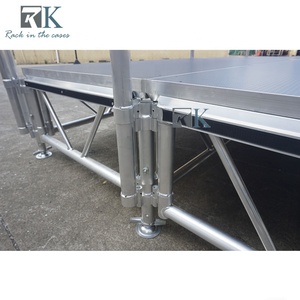 Plataforma de Escenario de Aluminio de Ensamblaje Rápido, Sistema de Escenario Completo con Faldones y Barandas de Protección - Product Image 6