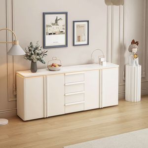 Solid Wood Lacquered <b>Chest</b> Of Drawers Minimalist Shoe Cabinet Light Luxury Italian Style Wall Mounted Bedroom <b>Storage</b> Gray - Product Image 2