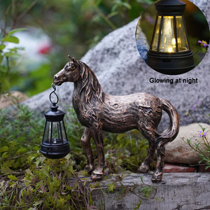 Ornements de jardin en résine en forme de cheval à énergie solaire, décoration et aménagement de balcon, aménagement paysager extérieur - Product Image 4