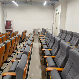 Chaises de théâtre en tissu gris au design moderne, pour auditorium scolaire, église, pieds en métal pliables, utilisation à domicile ou au <span class=keywords><strong>bureau</strong></span> - Product Image 2
