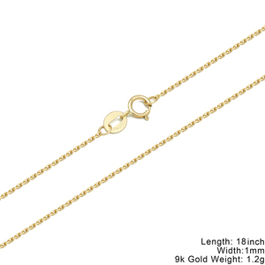 Colar de Corrente Elo Cabo, Elos Curb e Paper Clip, de Ouro Sólido Genuíno 10K 9K AU375 Para Mulheres - Product Image 5