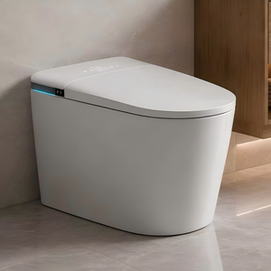 <span class=keywords><strong>Toilette</strong></span> intelligente moderne monobloc avec bidet intégré, réservoir intégré, sans limite de pression d'eau, couvercle automatique, chasse d'eau à commande au pied, siège chauffant - Product Image 1