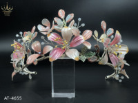 AT-4655 AFLODY Offre Spéciale usine vente en gros de bijoux de couleur vive à la main résine fleur fée diadème accessoires de cheveux de mariée