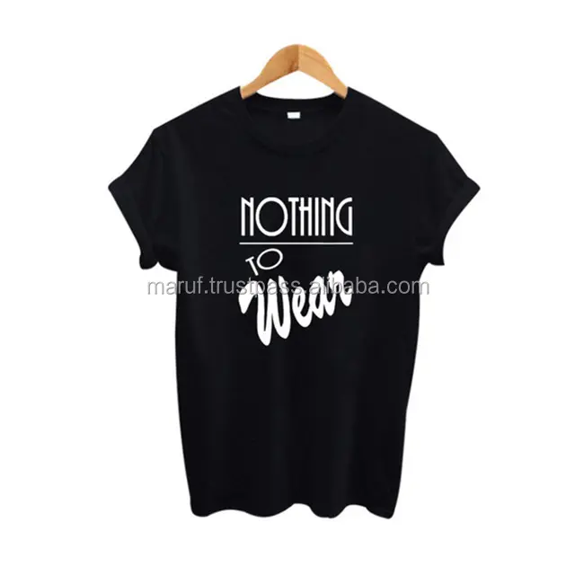 Women Clothing High Quality MMCTW12 Maruf Customized Design Printing Black Hot Casual Soft t shirt
