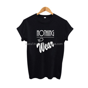 Women <b>Clothing</b> High Quality MMCTW12 Maruf Customized Design Printing Black Hot Casual Soft t Shirt - Product Image 1