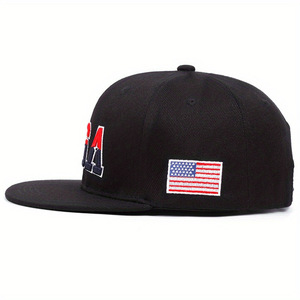 Casquettes de baseball brodées drapeau américain pour hommes et femmes, casquette Snapback D-005 - Product Image 6