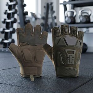 Guantes Reductores de Impacto con Puntas de Dedos con Textura de Microdiamantes en Relieve, Muñequera Elástica Antideslizante, Guantes de Seguridad de Cuero PU - Product Image 2